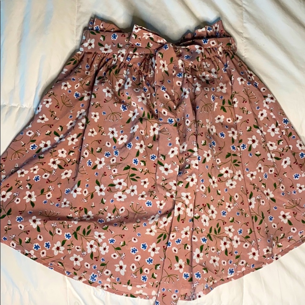 Pink Floral Skirt